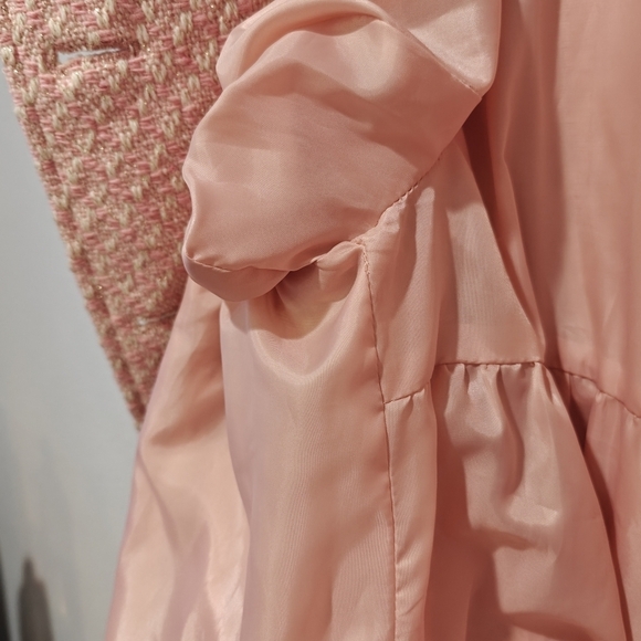 Y2K Sabrina Carpenter Lei Jacket Blazer Large Tweed Pink White Gold Wool Vintage - Picture 6 of 10